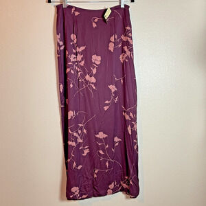 Vintage Express Long Maxi Skirt Y2K Floral Boho Size 11/12 90s Purple